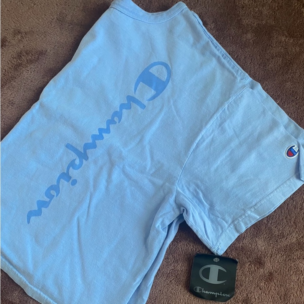 Champion Cropped Tshirt Baby Blue NWT
